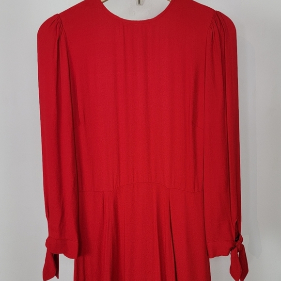 Reformation Zelda Dress Midi Length Red Size 0 New - Picture 5 of 12